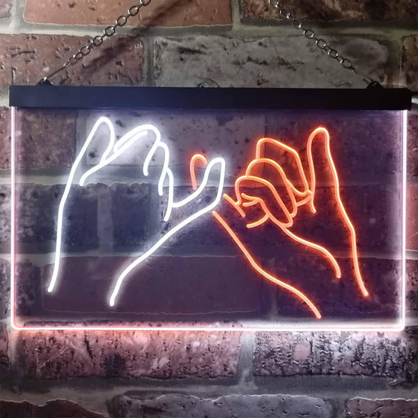 ADVPRO Pinky Swear Promise Dual Color LED Neon Sign st6-i3260 - White & Orange