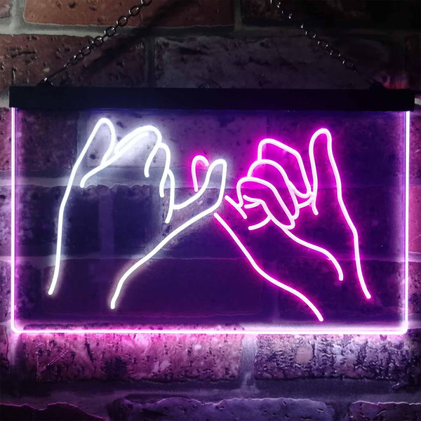 ADVPRO Pinky Swear Promise Dual Color LED Neon Sign st6-i3260 - White & Purple