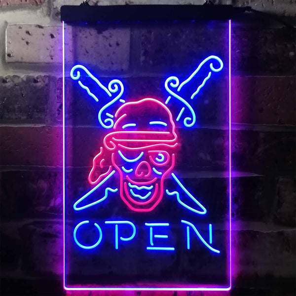 ADVPRO Pirate Open Man Cave  Dual Color LED Neon Sign st6-i3261 - Red & Blue