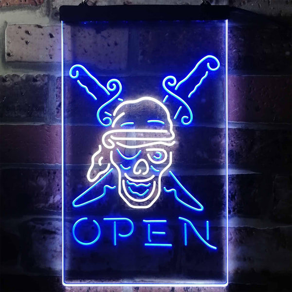 ADVPRO Pirate Open Man Cave  Dual Color LED Neon Sign st6-i3261 - White & Blue