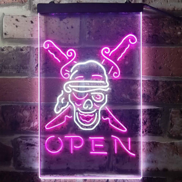 ADVPRO Pirate Open Man Cave  Dual Color LED Neon Sign st6-i3261 - White & Purple