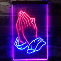 ADVPRO Praying Hands Home Display  Dual Color LED Neon Sign st6-i3264 - Blue & Red