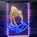 ADVPRO Praying Hands Home Display  Dual Color LED Neon Sign st6-i3264 - Blue & Yellow