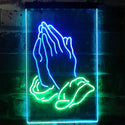 ADVPRO Praying Hands Home Display  Dual Color LED Neon Sign st6-i3264 - Green & Blue