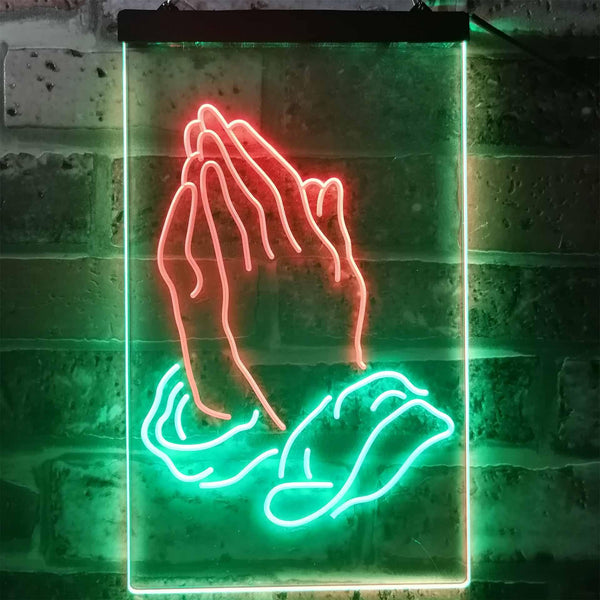 ADVPRO Praying Hands Home Display  Dual Color LED Neon Sign st6-i3264 - Green & Red