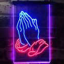 ADVPRO Praying Hands Home Display  Dual Color LED Neon Sign st6-i3264 - Red & Blue