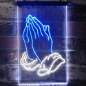 ADVPRO Praying Hands Home Display  Dual Color LED Neon Sign st6-i3264 - White & Blue