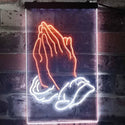 ADVPRO Praying Hands Home Display  Dual Color LED Neon Sign st6-i3264 - White & Orange