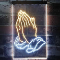 ADVPRO Praying Hands Home Display  Dual Color LED Neon Sign st6-i3264 - White & Yellow