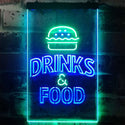 ADVPRO Drinks and Food Hamburger Fast Food  Dual Color LED Neon Sign st6-i3265 - Green & Blue