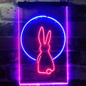 ADVPRO Rabbit Moon Window Display  Dual Color LED Neon Sign st6-i3266 - Blue & Red