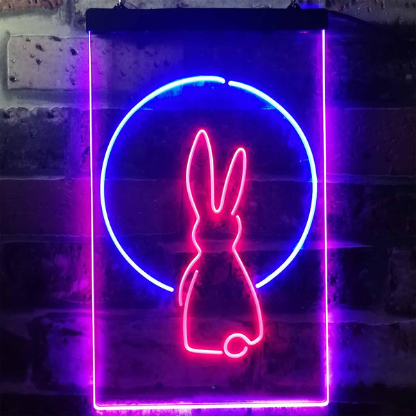 ADVPRO Rabbit Moon Window Display  Dual Color LED Neon Sign st6-i3266 - Blue & Red