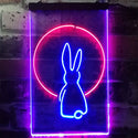 ADVPRO Rabbit Moon Window Display  Dual Color LED Neon Sign st6-i3266 - Red & Blue