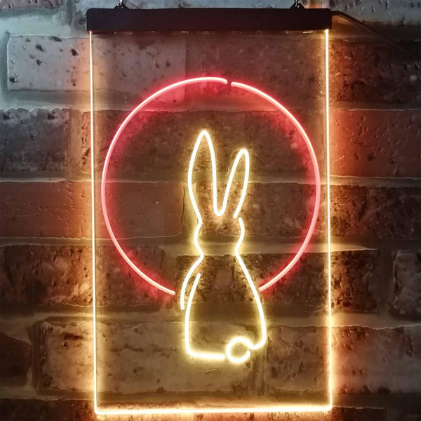 ADVPRO Rabbit Moon Window Display  Dual Color LED Neon Sign st6-i3266 - Red & Yellow