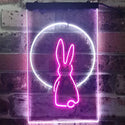 ADVPRO Rabbit Moon Window Display  Dual Color LED Neon Sign st6-i3266 - White & Purple