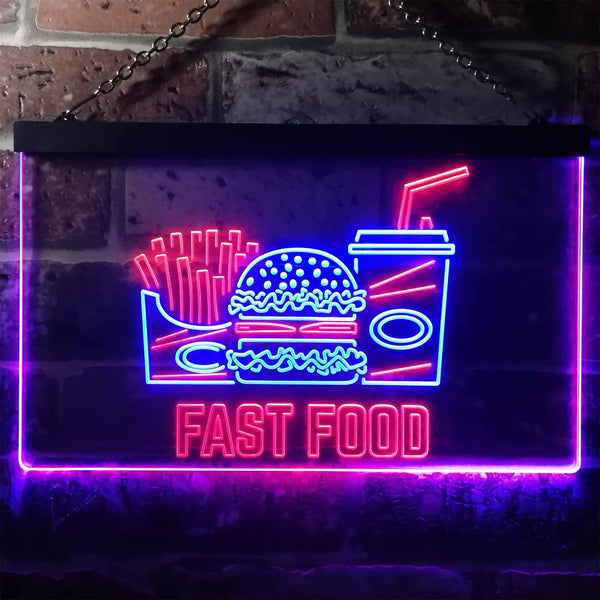 ADVPRO Fast Food Cafe Display Dual Color LED Neon Sign st6-i3267 - Blue & Red