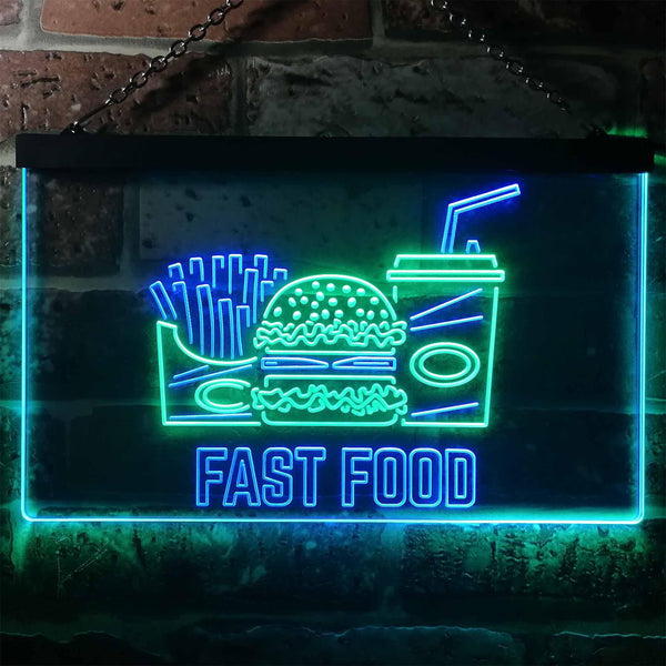 ADVPRO Fast Food Cafe Display Dual Color LED Neon Sign st6-i3267 - Green & Blue