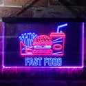 ADVPRO Fast Food Cafe Display Dual Color LED Neon Sign st6-i3267 - Red & Blue
