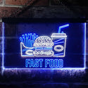 ADVPRO Fast Food Cafe Display Dual Color LED Neon Sign st6-i3267 - White & Blue