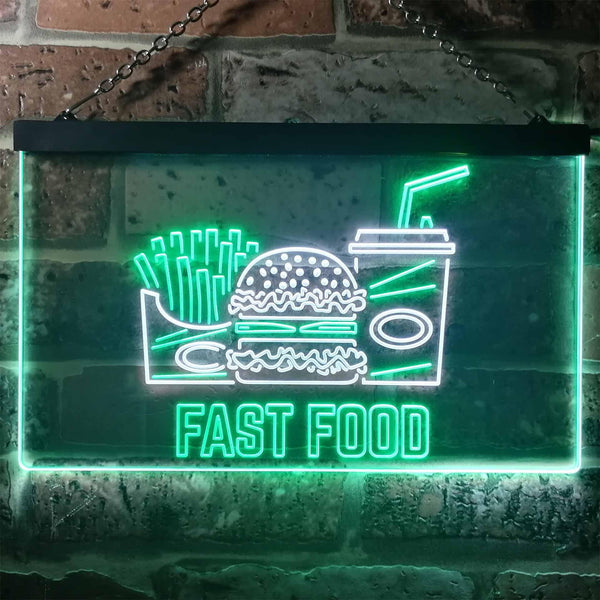 ADVPRO Fast Food Cafe Display Dual Color LED Neon Sign st6-i3267 - White & Green