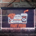 ADVPRO Fast Food Cafe Display Dual Color LED Neon Sign st6-i3267 - White & Orange