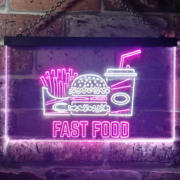 ADVPRO Fast Food Cafe Display Dual Color LED Neon Sign st6-i3267 - White & Purple