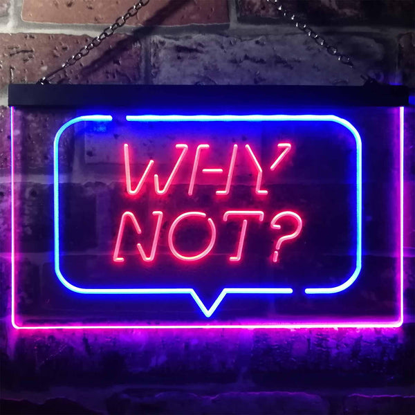 ADVPRO Why Not Bedroom Display Dual Color LED Neon Sign st6-i3268 - Blue & Red