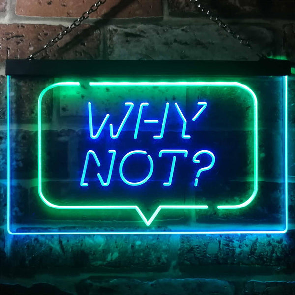 ADVPRO Why Not Bedroom Display Dual Color LED Neon Sign st6-i3268 - Green & Blue