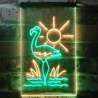 ADVPRO Tropical Flamingo Bar Beer  Dual Color LED Neon Sign st6-i3270 - Green & Yellow