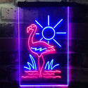 ADVPRO Tropical Flamingo Bar Beer  Dual Color LED Neon Sign st6-i3270 - Red & Blue