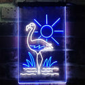 ADVPRO Tropical Flamingo Bar Beer  Dual Color LED Neon Sign st6-i3270 - White & Blue