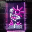 ADVPRO Tropical Flamingo Bar Beer  Dual Color LED Neon Sign st6-i3270 - White & Purple