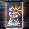 ADVPRO Tropical Flamingo Bar Beer  Dual Color LED Neon Sign st6-i3270 - White & Yellow