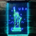 ADVPRO The Statue of Liberty USA  Dual Color LED Neon Sign st6-i3271 - Green & Blue