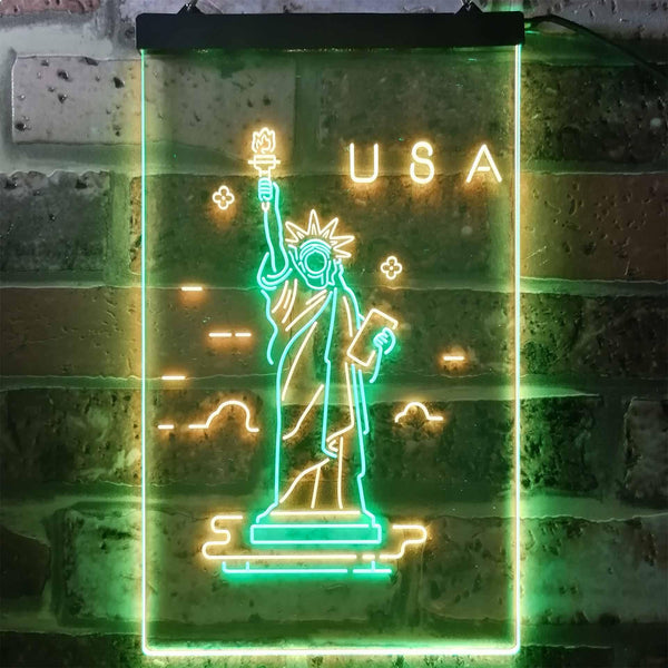 ADVPRO The Statue of Liberty USA  Dual Color LED Neon Sign st6-i3271 - Green & Yellow