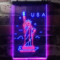 ADVPRO The Statue of Liberty USA  Dual Color LED Neon Sign st6-i3271 - Red & Blue