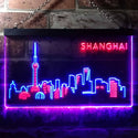 ADVPRO Shanghai City Skyline Silhouette Dual Color LED Neon Sign st6-i3272 - Blue & Red