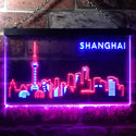 ADVPRO Shanghai City Skyline Silhouette Dual Color LED Neon Sign st6-i3272 - Red & Blue