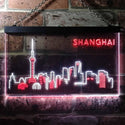 ADVPRO Shanghai City Skyline Silhouette Dual Color LED Neon Sign st6-i3272 - White & Red