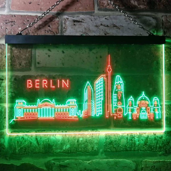 ADVPRO Berlin City Skyline Silhouette Dual Color LED Neon Sign st6-i3273 - Green & Red