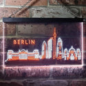 ADVPRO Berlin City Skyline Silhouette Dual Color LED Neon Sign st6-i3273 - White & Orange