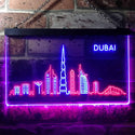 ADVPRO Dubai City Skyline Silhouette Dual Color LED Neon Sign st6-i3274 - Red & Blue