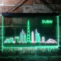 ADVPRO Dubai City Skyline Silhouette Dual Color LED Neon Sign st6-i3274 - White & Green