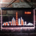 ADVPRO Dubai City Skyline Silhouette Dual Color LED Neon Sign st6-i3274 - White & Orange