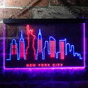 ADVPRO New York City Skyline Silhouette Dual Color LED Neon Sign st6-i3275 - Blue & Red