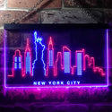 ADVPRO New York City Skyline Silhouette Dual Color LED Neon Sign st6-i3275 - Red & Blue