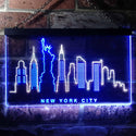 ADVPRO New York City Skyline Silhouette Dual Color LED Neon Sign st6-i3275 - White & Blue