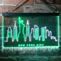 ADVPRO New York City Skyline Silhouette Dual Color LED Neon Sign st6-i3275 - White & Green