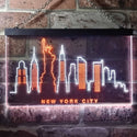 ADVPRO New York City Skyline Silhouette Dual Color LED Neon Sign st6-i3275 - White & Orange