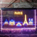 ADVPRO Paris City Skyline Silhouette Dual Color LED Neon Sign st6-i3276 - Blue & Yellow